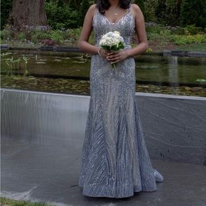 Silver Prom Dress Size 4
